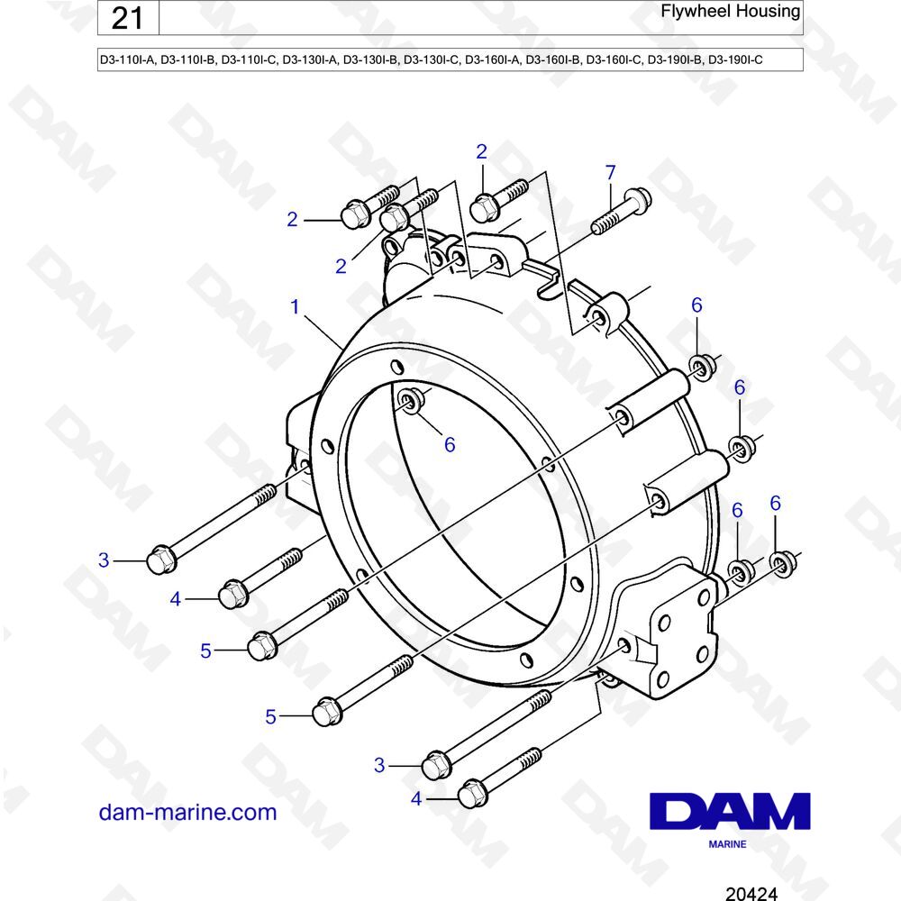 Spare Parts And Exploded Views For Volvo Penta D3-160I-B